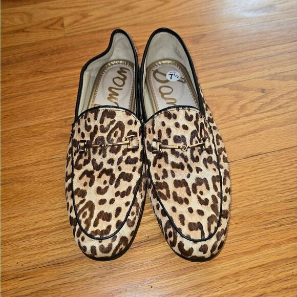 Sam Edelman Leopard Print Leather Flats Womans Size 7.5 - Picture 2 of 8